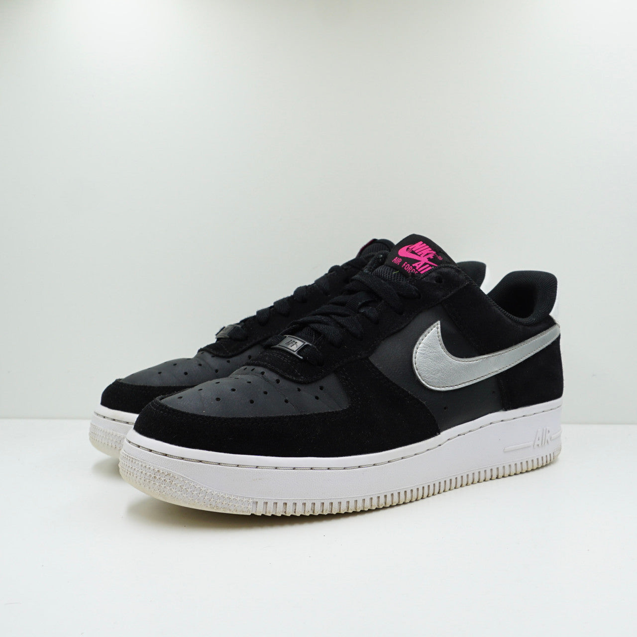 Nike Air Force 1 Low Black Pink Blast Metallic Silver (W)