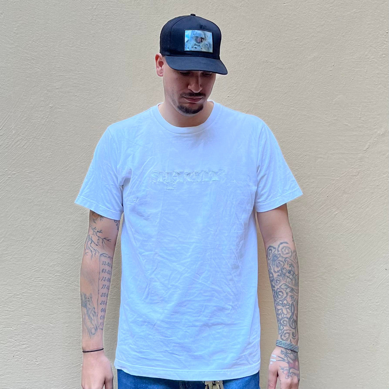 Supreme Embroidery White Tshirt
