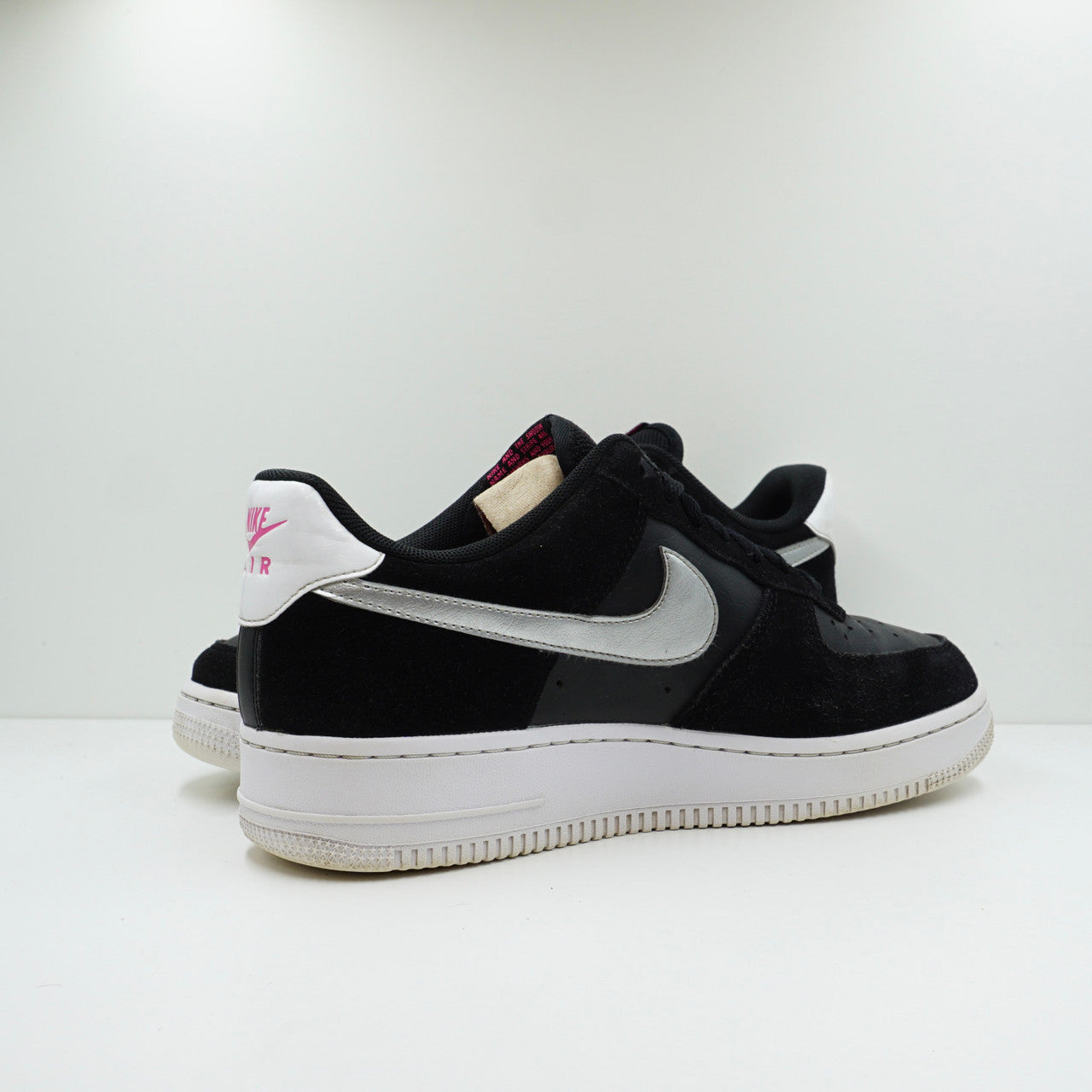 Nike Air Force 1 Low Black Pink Blast Metallic Silver (W)