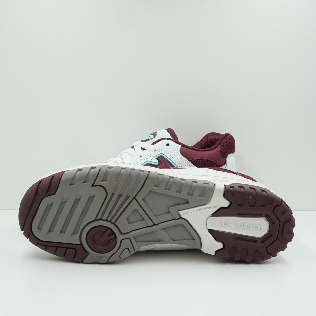 New Balance 550 White Burgundy Cyan