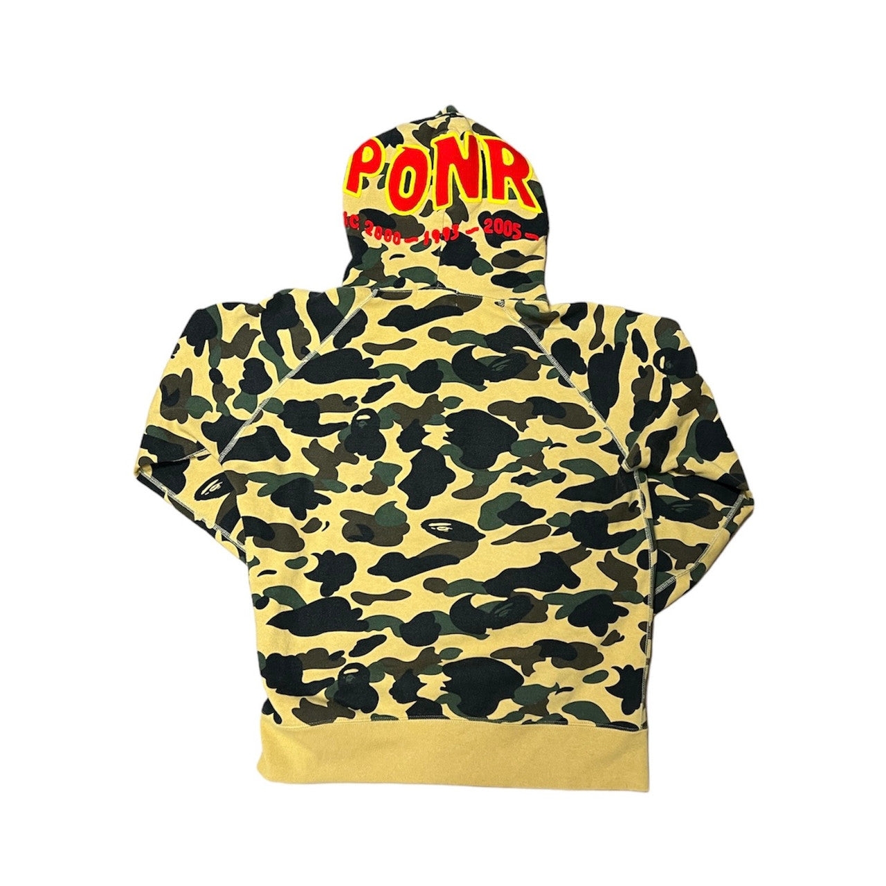 BAPE Camo PONR Shark Half Zip Raglan Pullover Hoodie Yellow