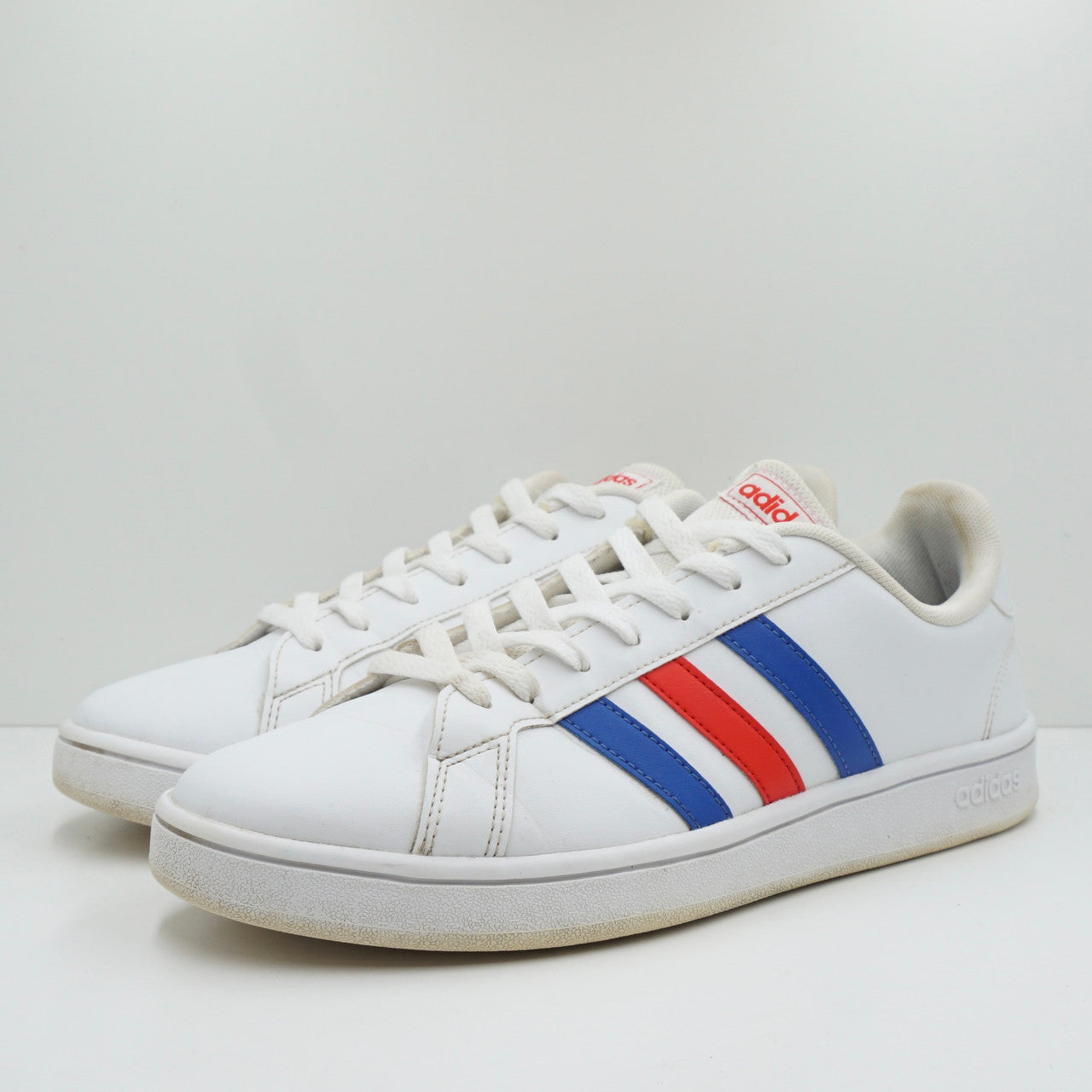 Adidas Grand Court Base White Blue Active Red