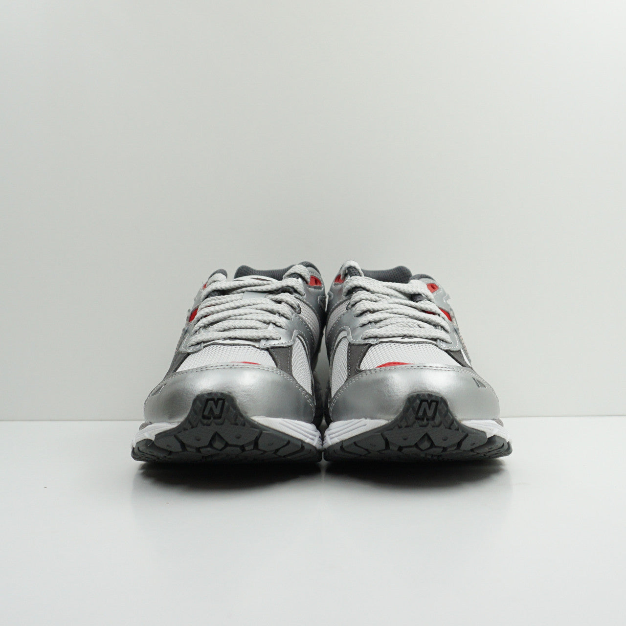 New Balance 2002R Silver Metallic Team Red
