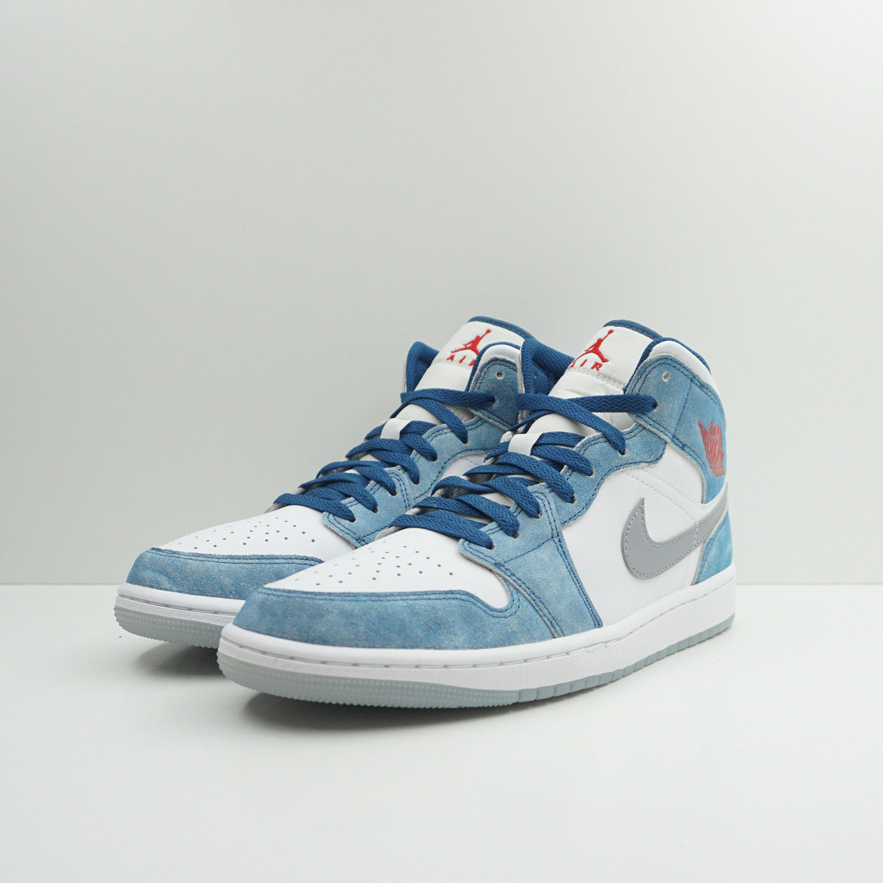 Jordan 1 Mid French Blue Fire Red