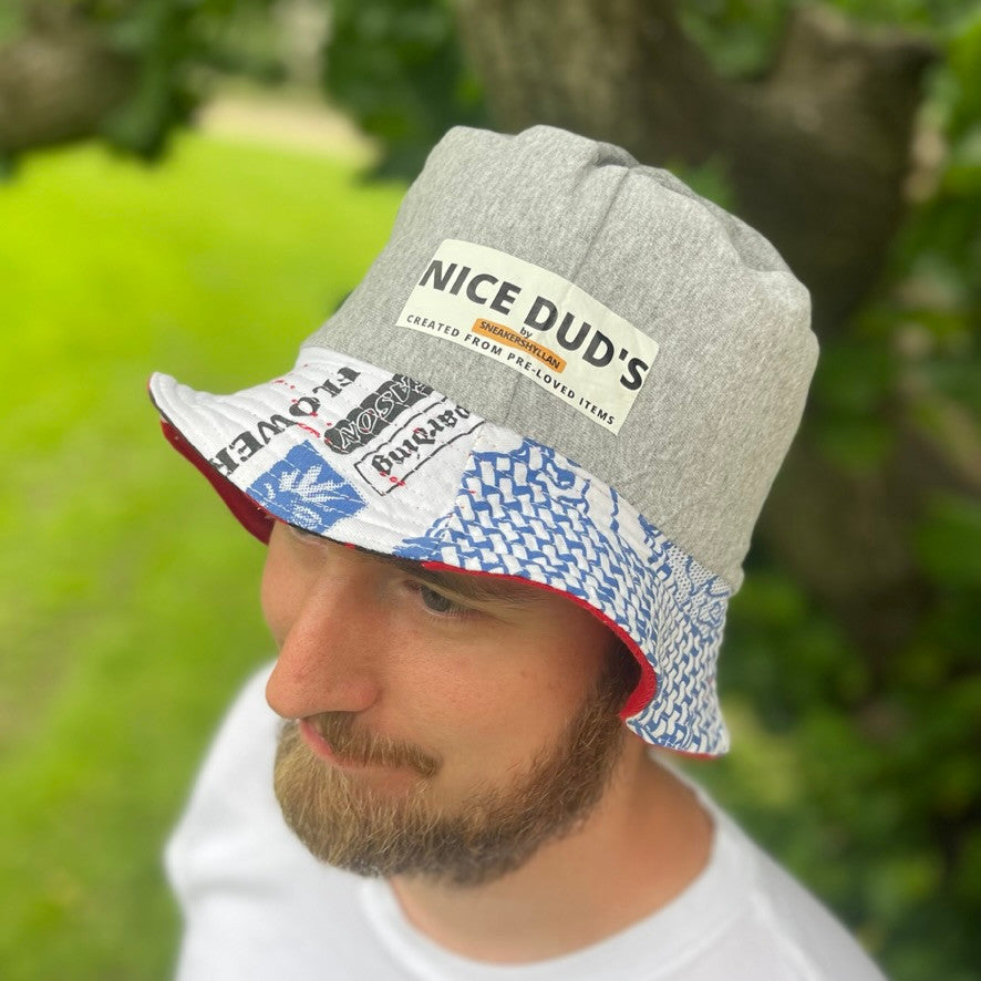 Nice Dud's White/Blue Bucket Hat