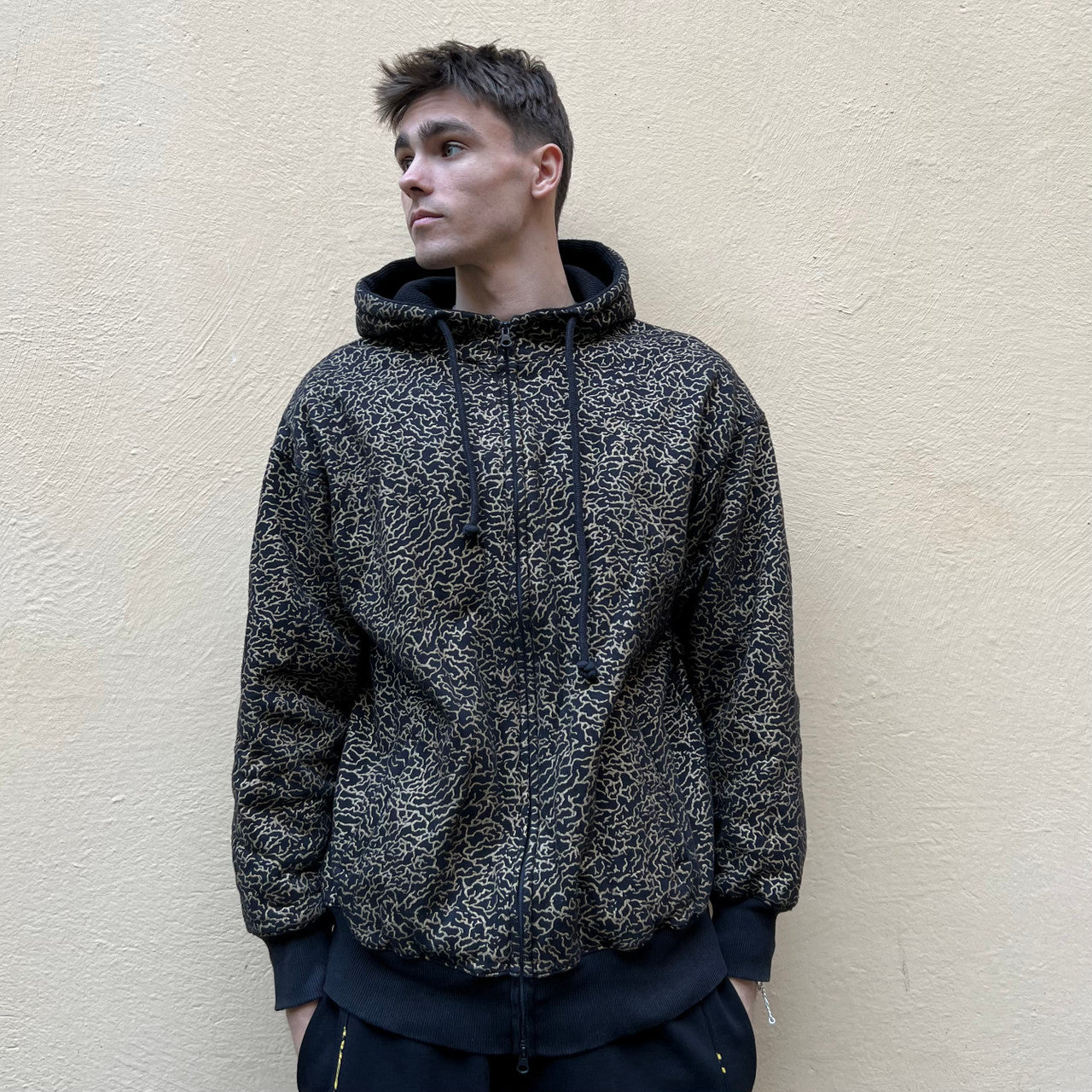 Mike Full Zip Black Gold Hoodie