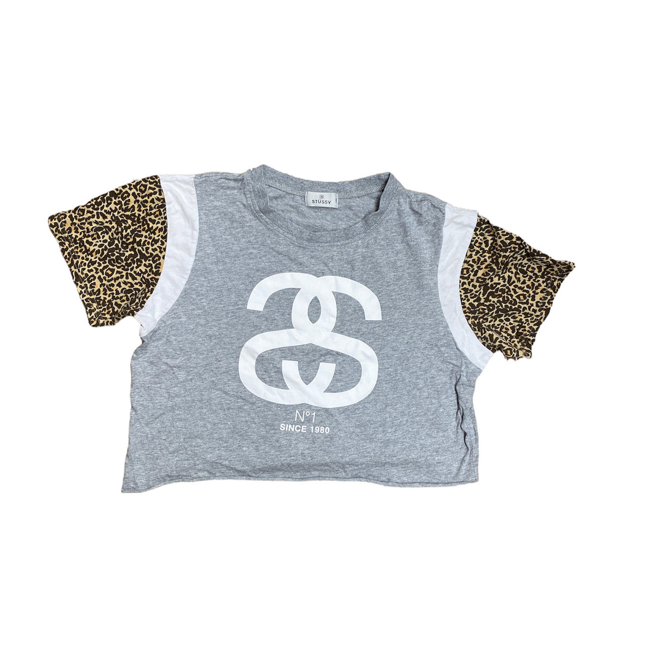 Stussy Cropped Leopard Tshirt