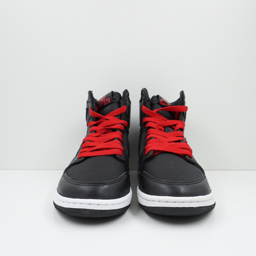 Jordan 1 Retro High Black Satin Gym Red Black (GS)