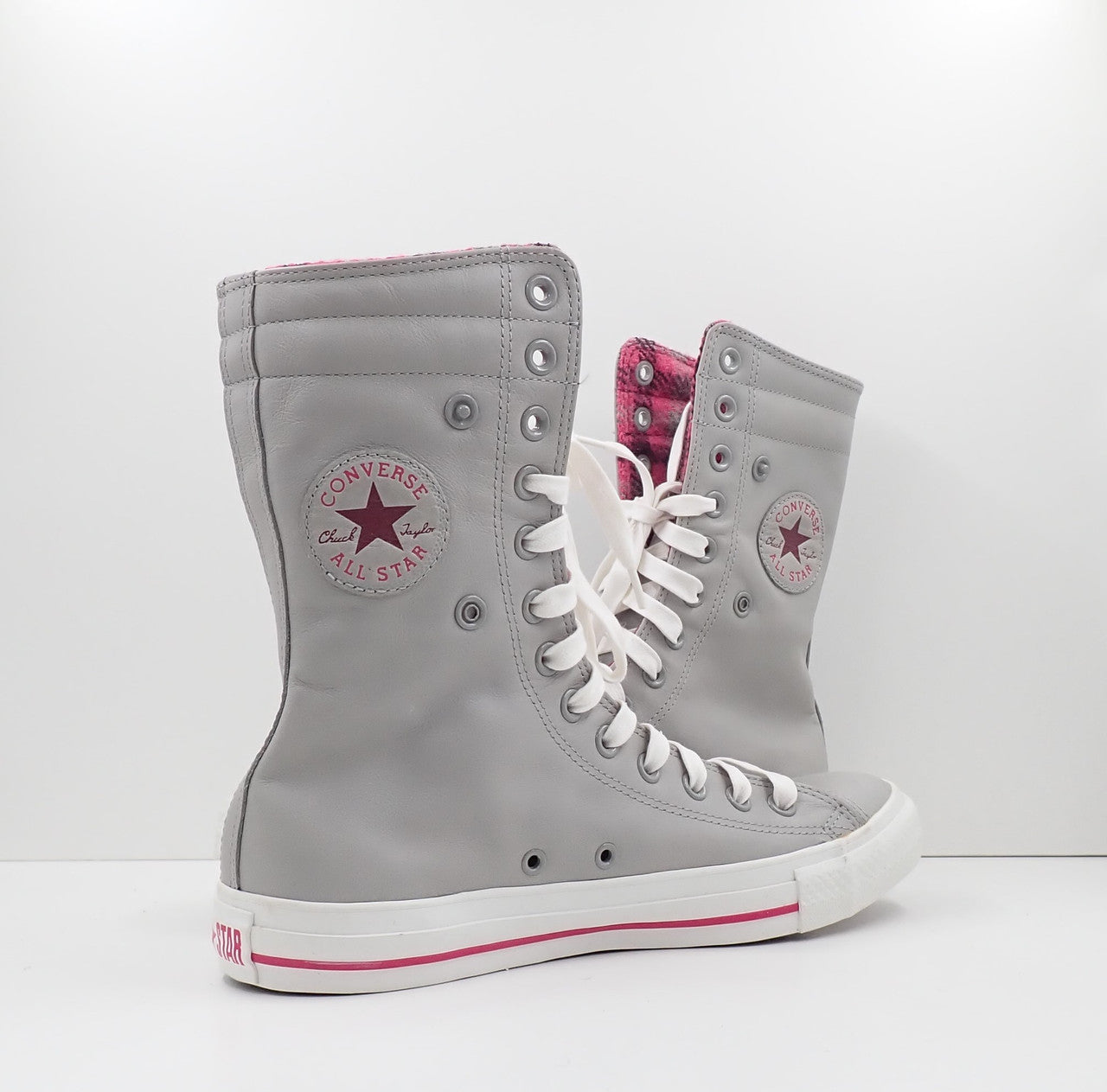 Converse Chuck Taylor All Star High Leather Grey/Pink
