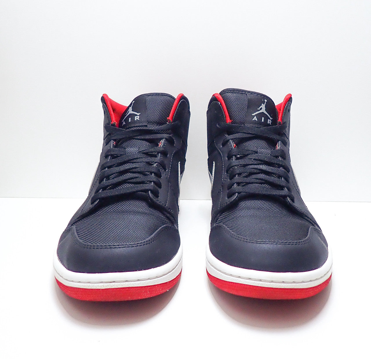 Jordan 1 Mid Black Cool Grey Gym Red