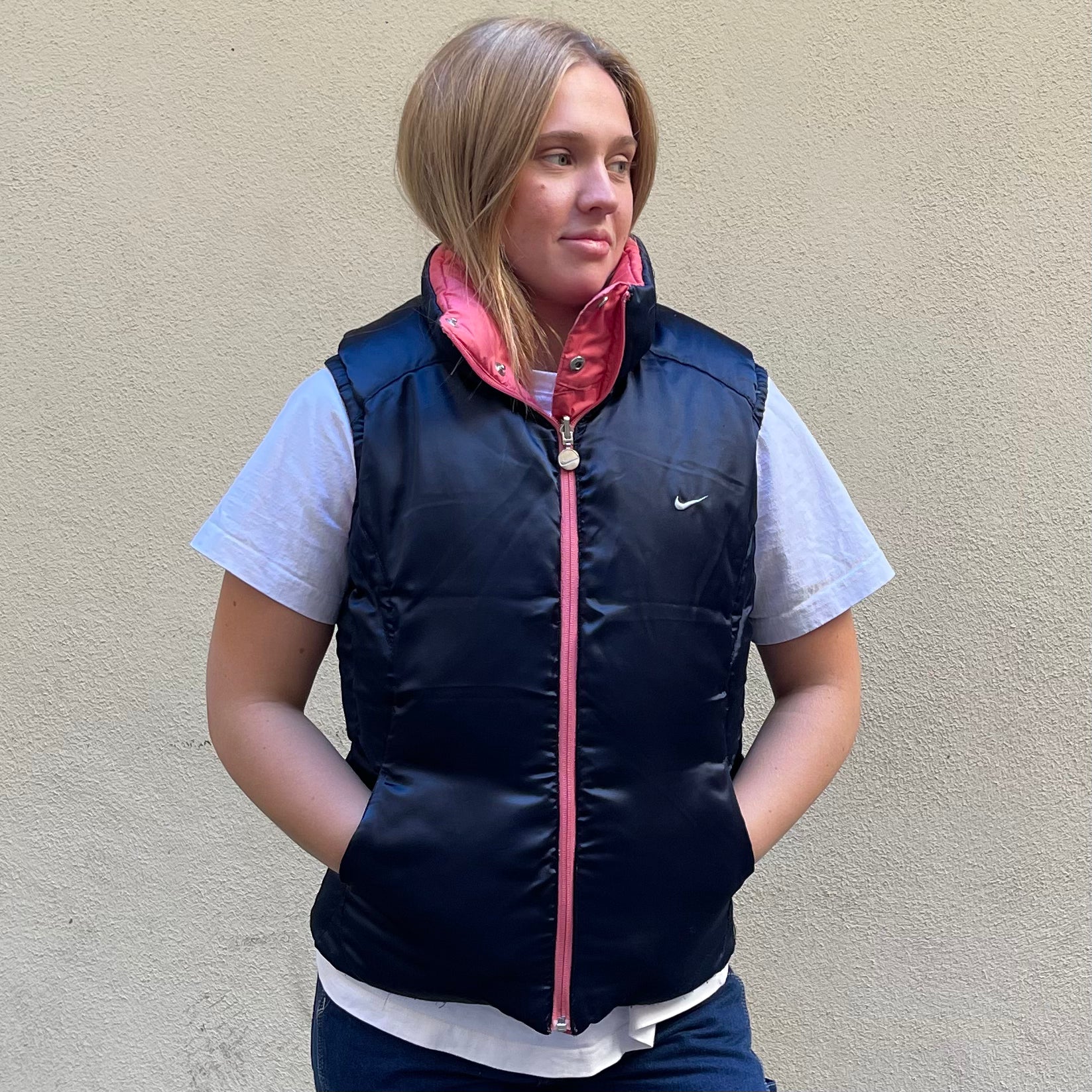 Nike Pink Navy Reversible Vest (Youth)