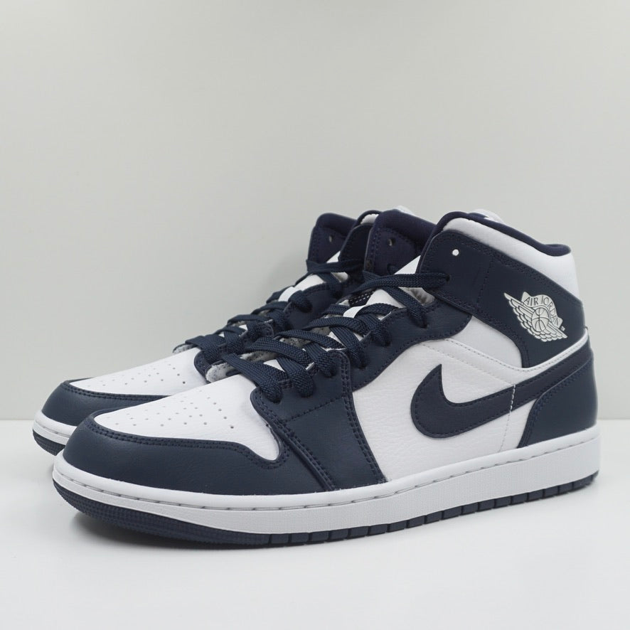 Jordan 1 Mid White Metallic Gold Obsidian