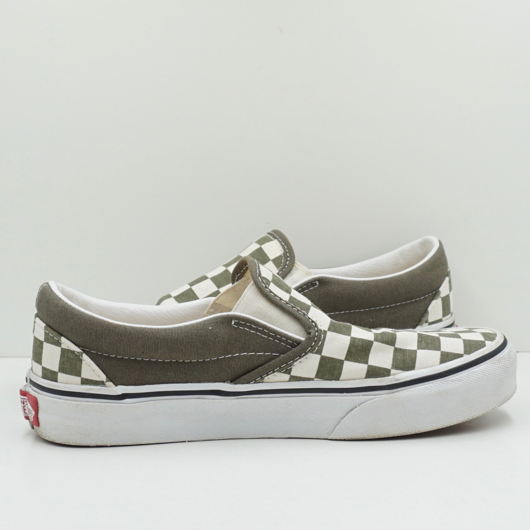 Vans Slip On Checkerboard White Green