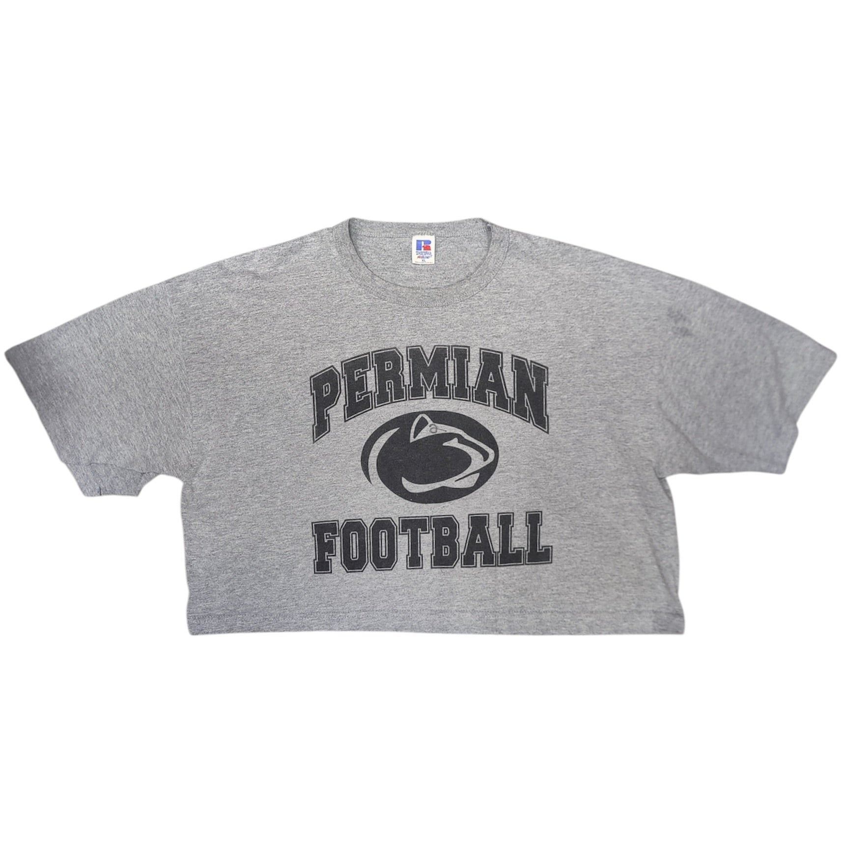 Russell Athletics Permian Football Grey Cropped Tshirt