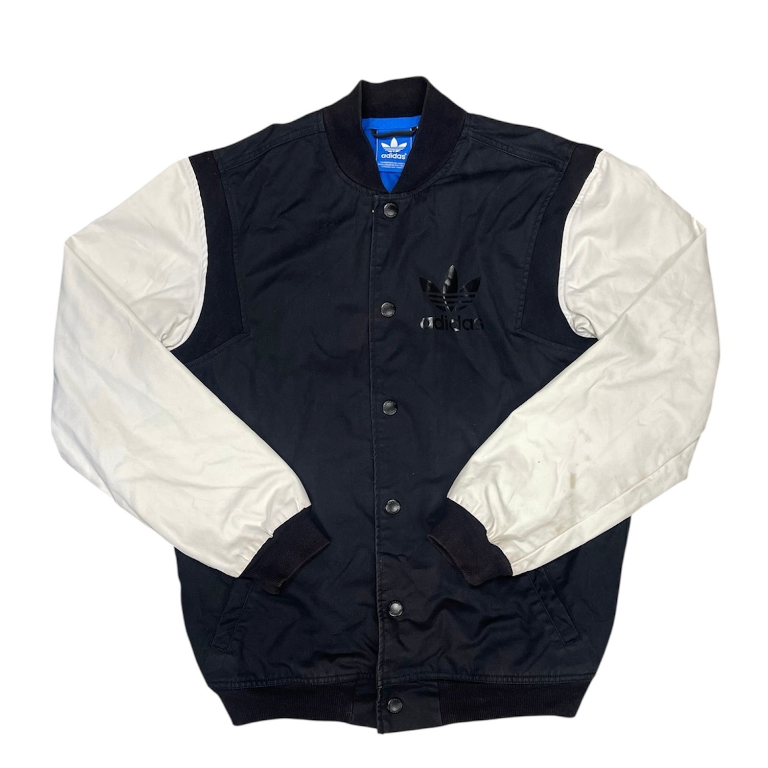 Adidas Black White Woven Bomber Jacket