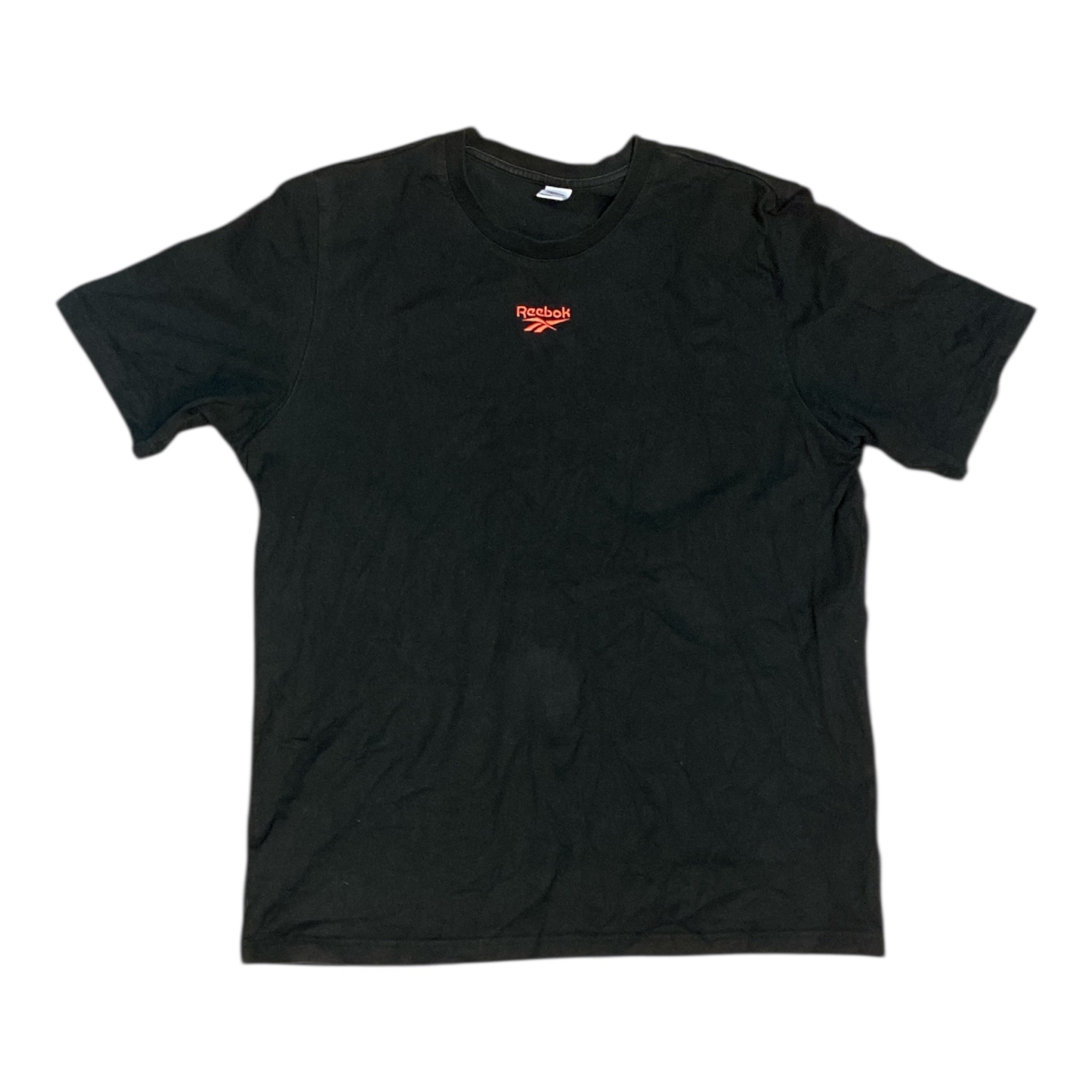 Reebok Heavyweight Orange Logo Black Tshirt