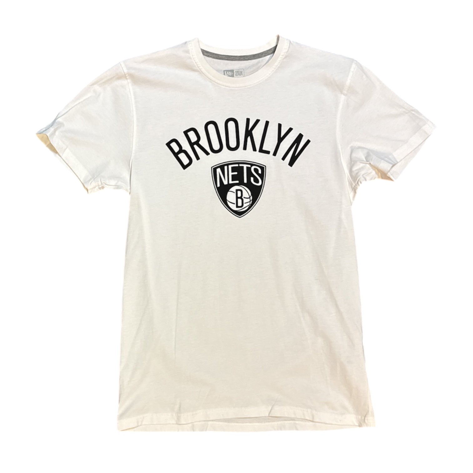 New Era Brooklyn Nets Cement Logo White Tshirt