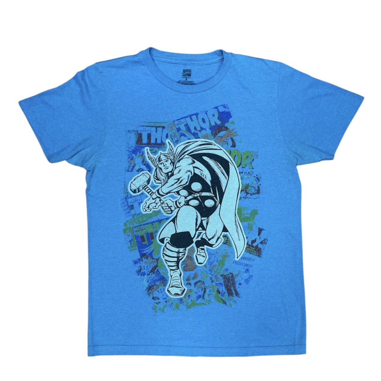 Marvel Comics Thor Pop Art Blue Tshirt