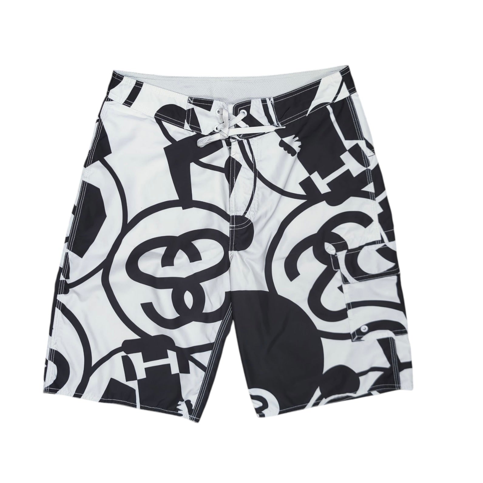 Stussy Black White Swim Shorts