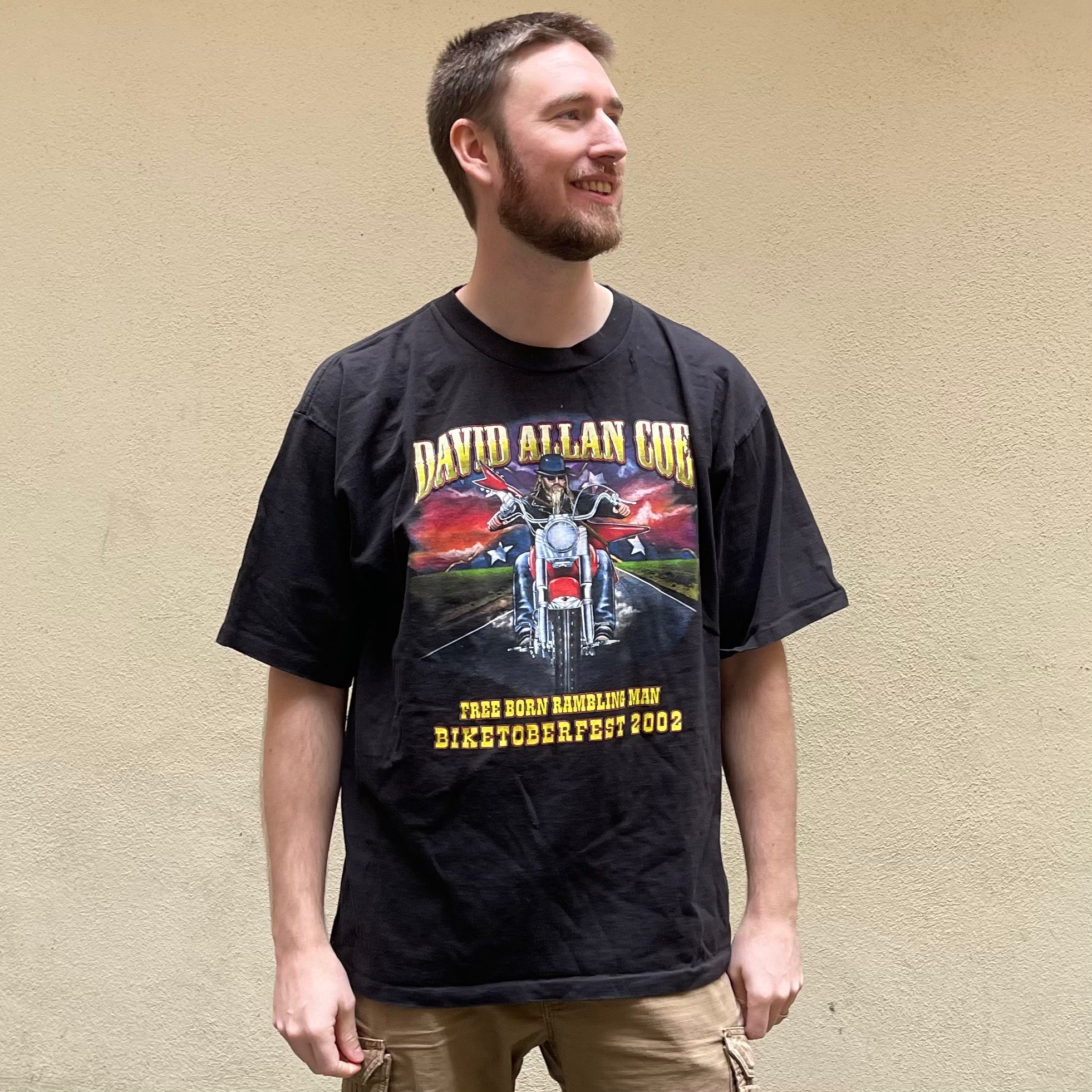 T-shirt David Allan Coe 2001 Tour Band - Noir, Coton, Unisexe - Tailles S à 5XL