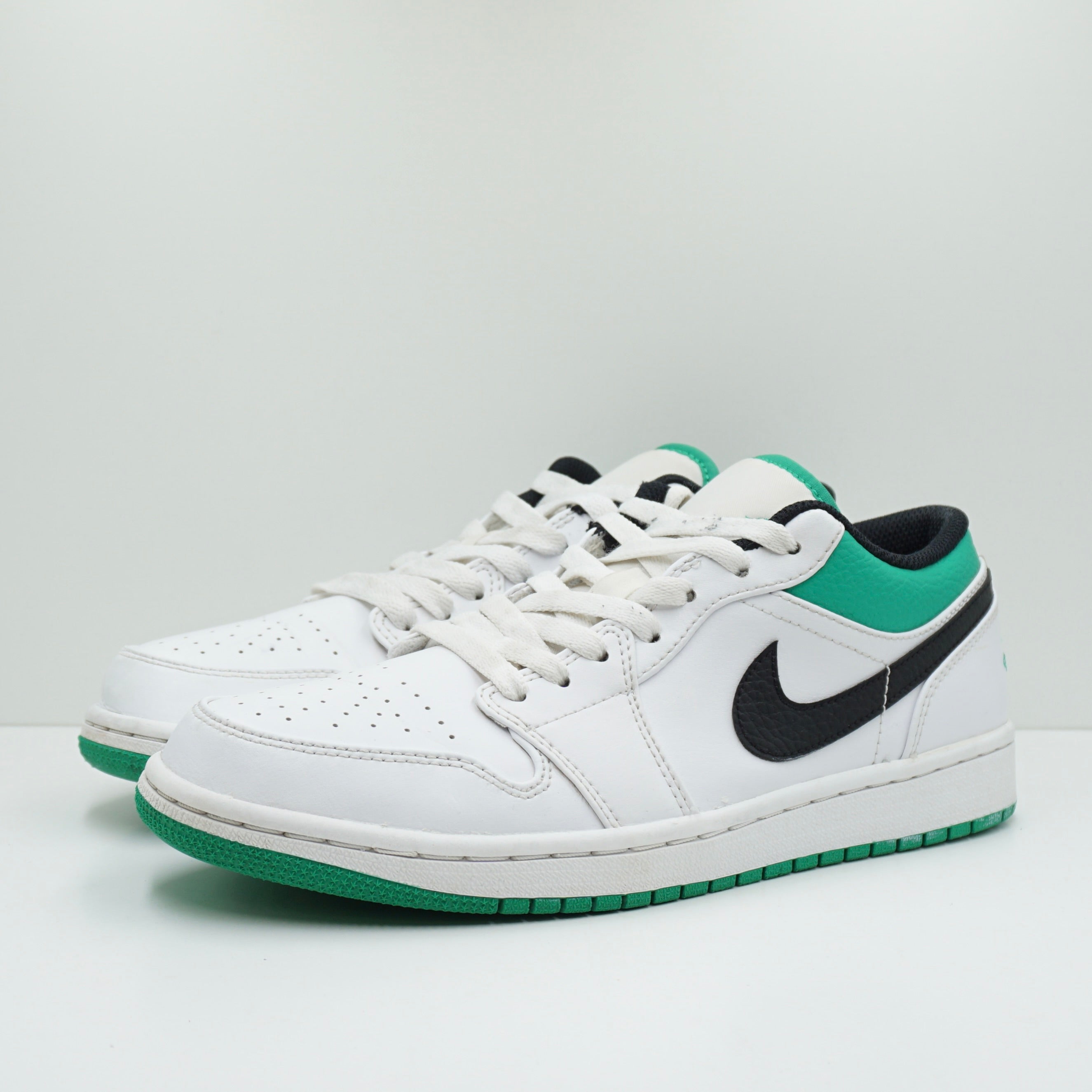Jordan 1 Low White Lucky Green Black