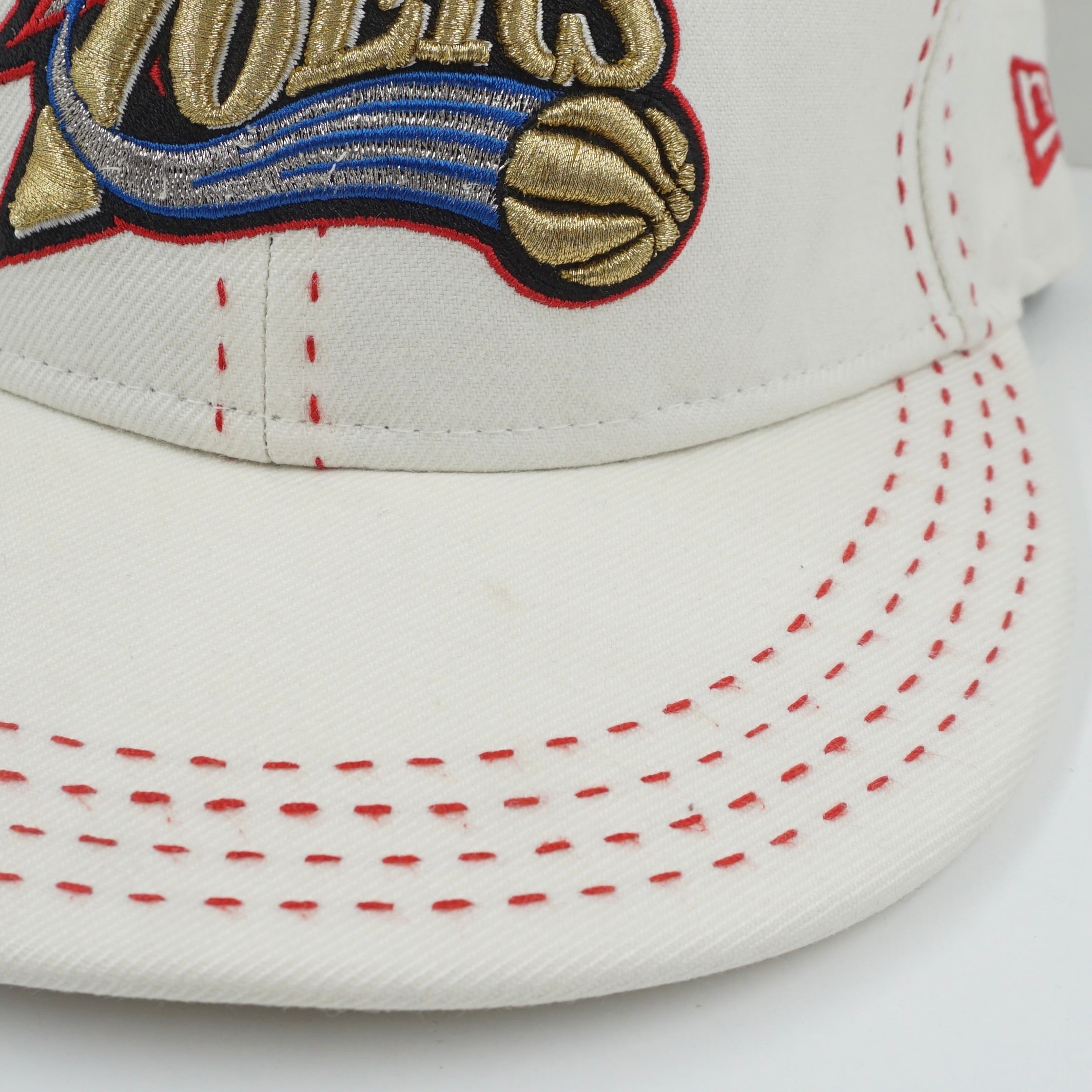 Vintage New Era 76ers Red Stitches White Fitted cap