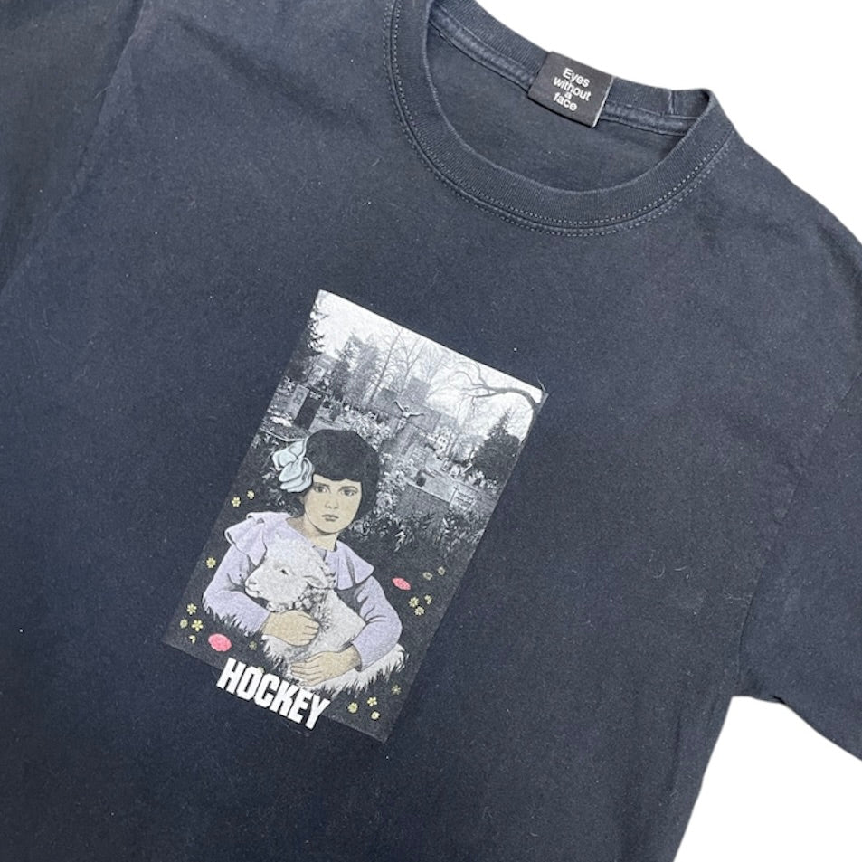 Hockey Lamb Girl Black Tshirt