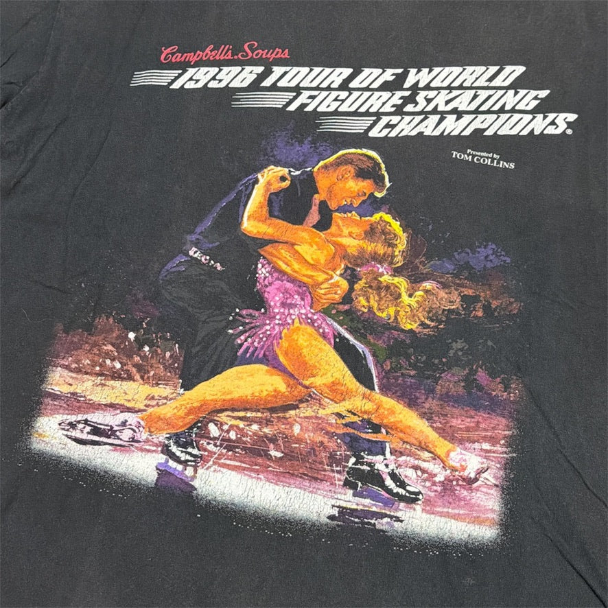 Vintage Delta 1996 Tour Of World Figure Skating Champions Black Tshirt