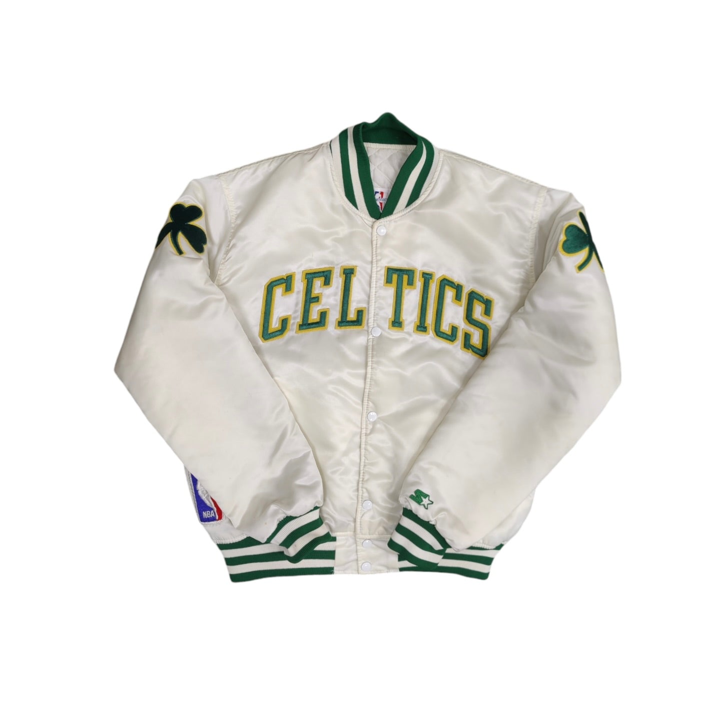 Starter Satin Boston Celtics NBA White Green Jacket