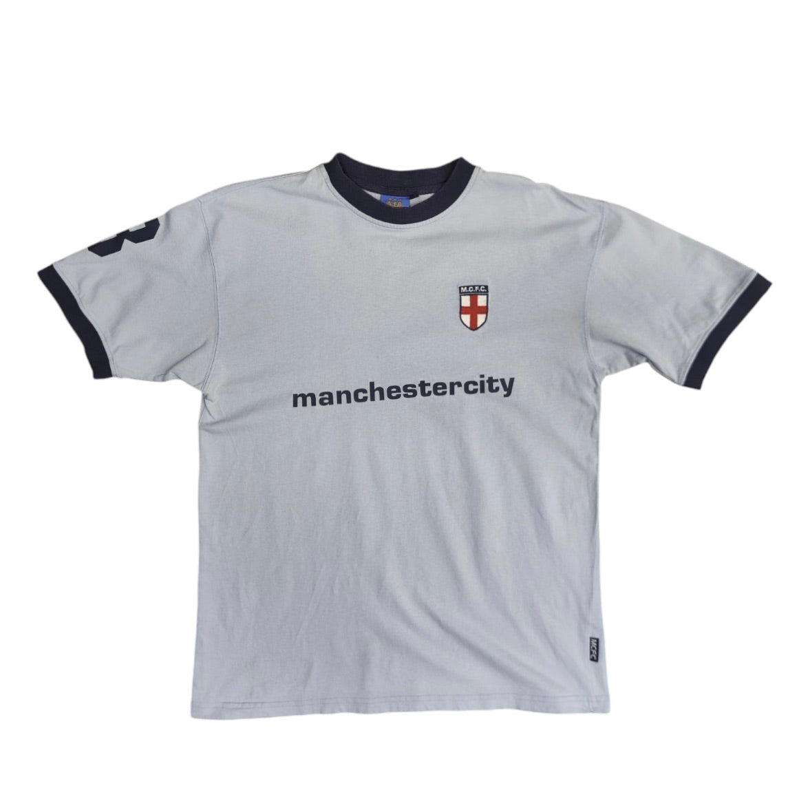 Manchester City Light Blue Navy Retro Tshirt