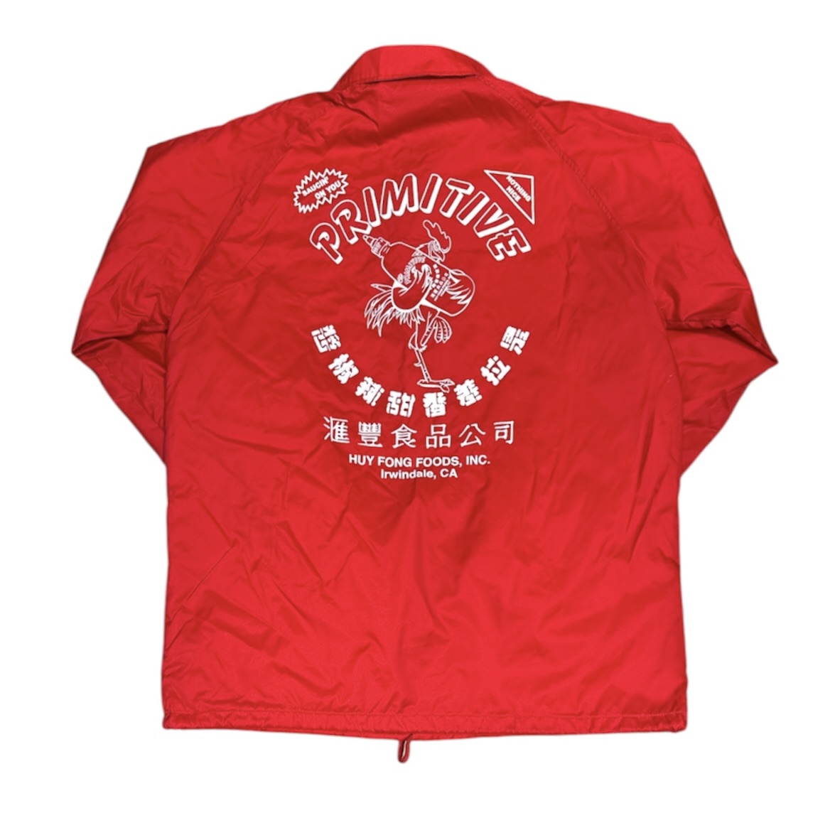 Primitive Skateboards x Huy Fong Sriracha Red Coach Jacket