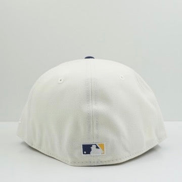 New Era Milwaukee Brewers Beige Navy Fitted Cap