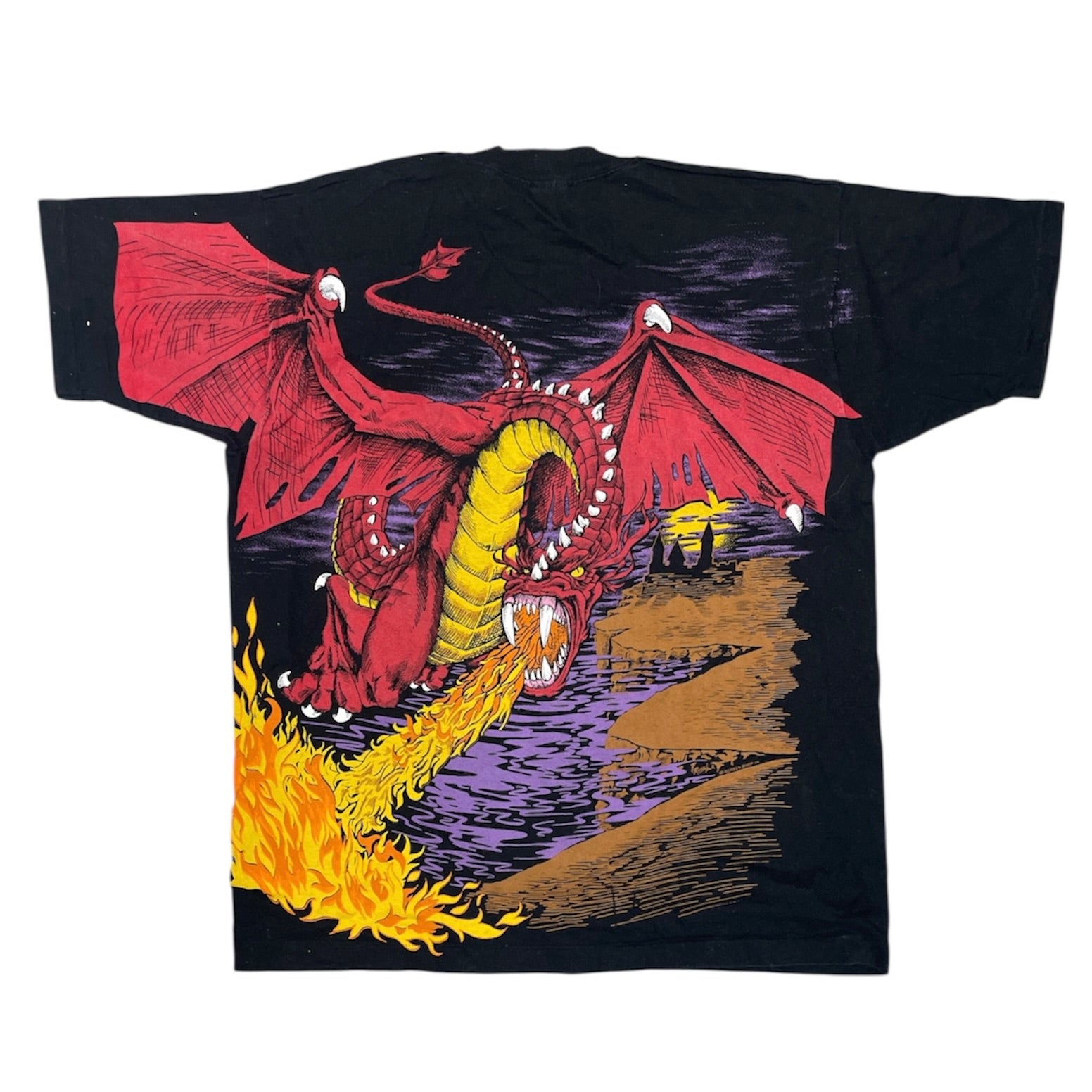 Vintage Fruit Of The Loom Dragon Full Print Tshirt