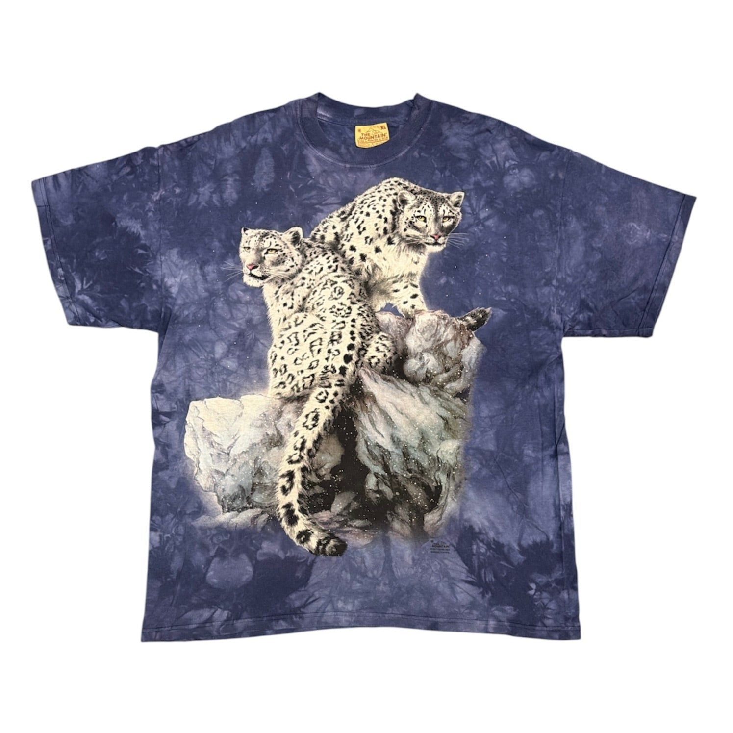 Vintage The Mountain Snow Leopard Tie Dye Navy Blue Tshirt