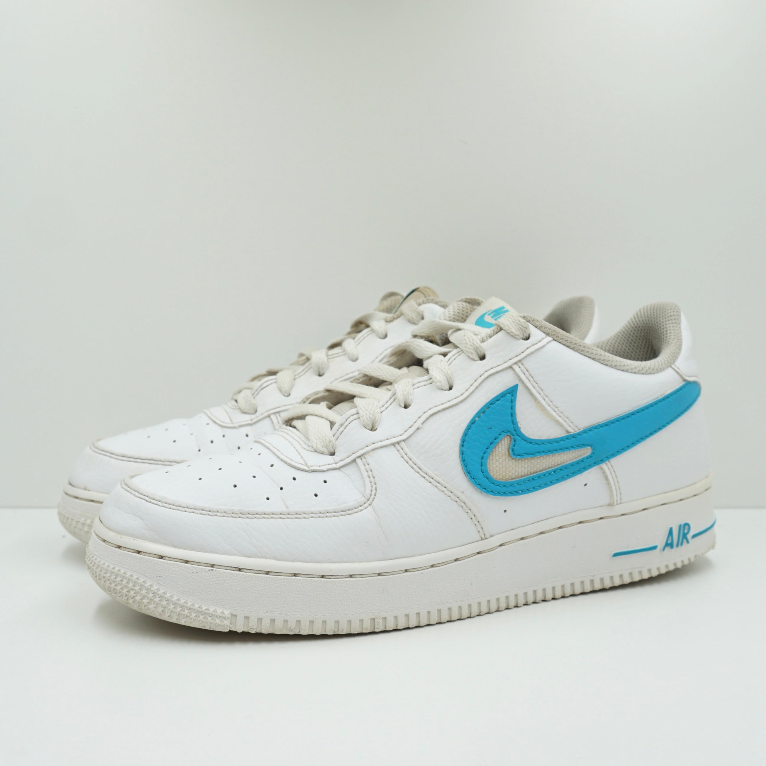 Nike Air Force 1 Low Cut-Out White Aqua (GS)