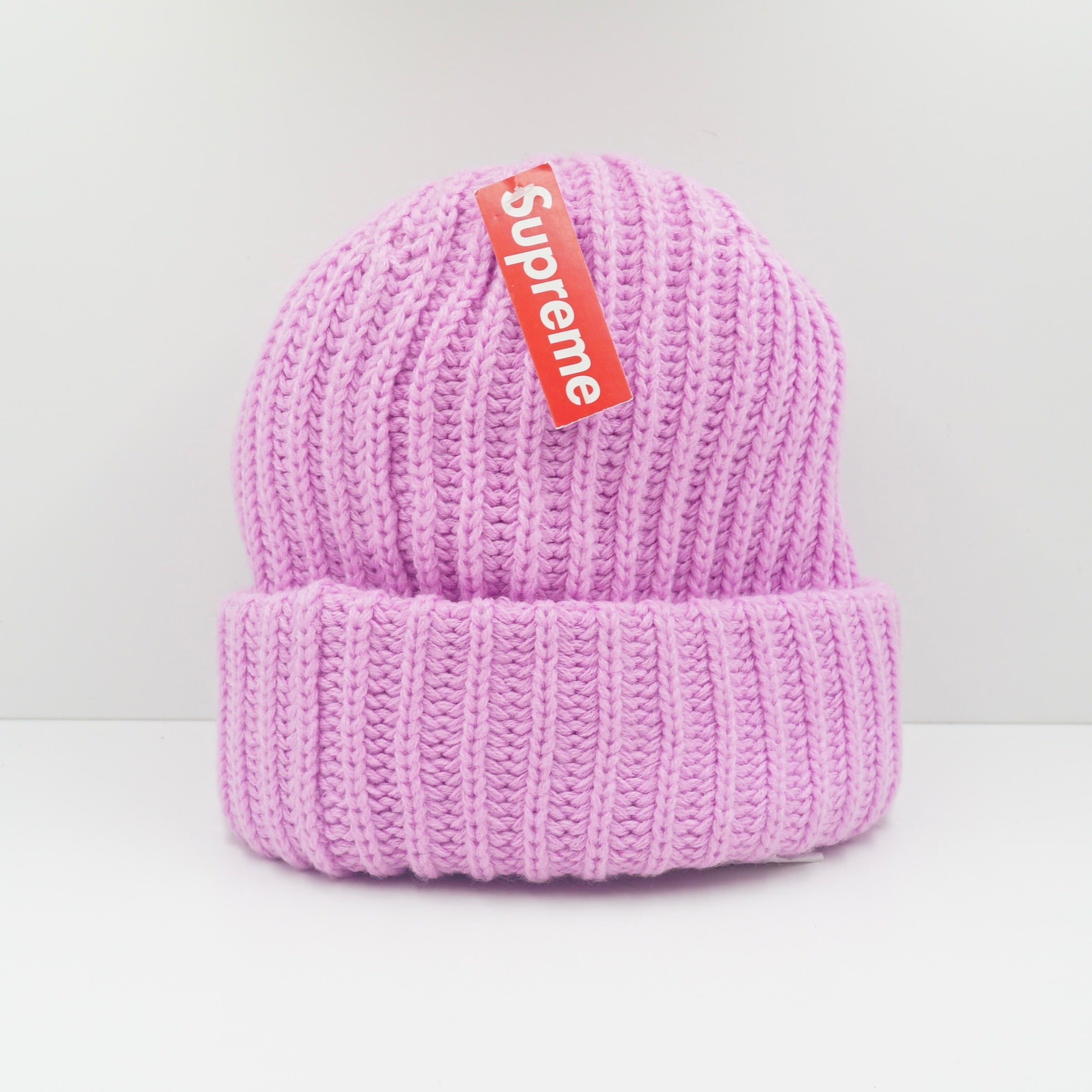 Supreme FW25 Chunky Rib Classic Logo Beanie Pink