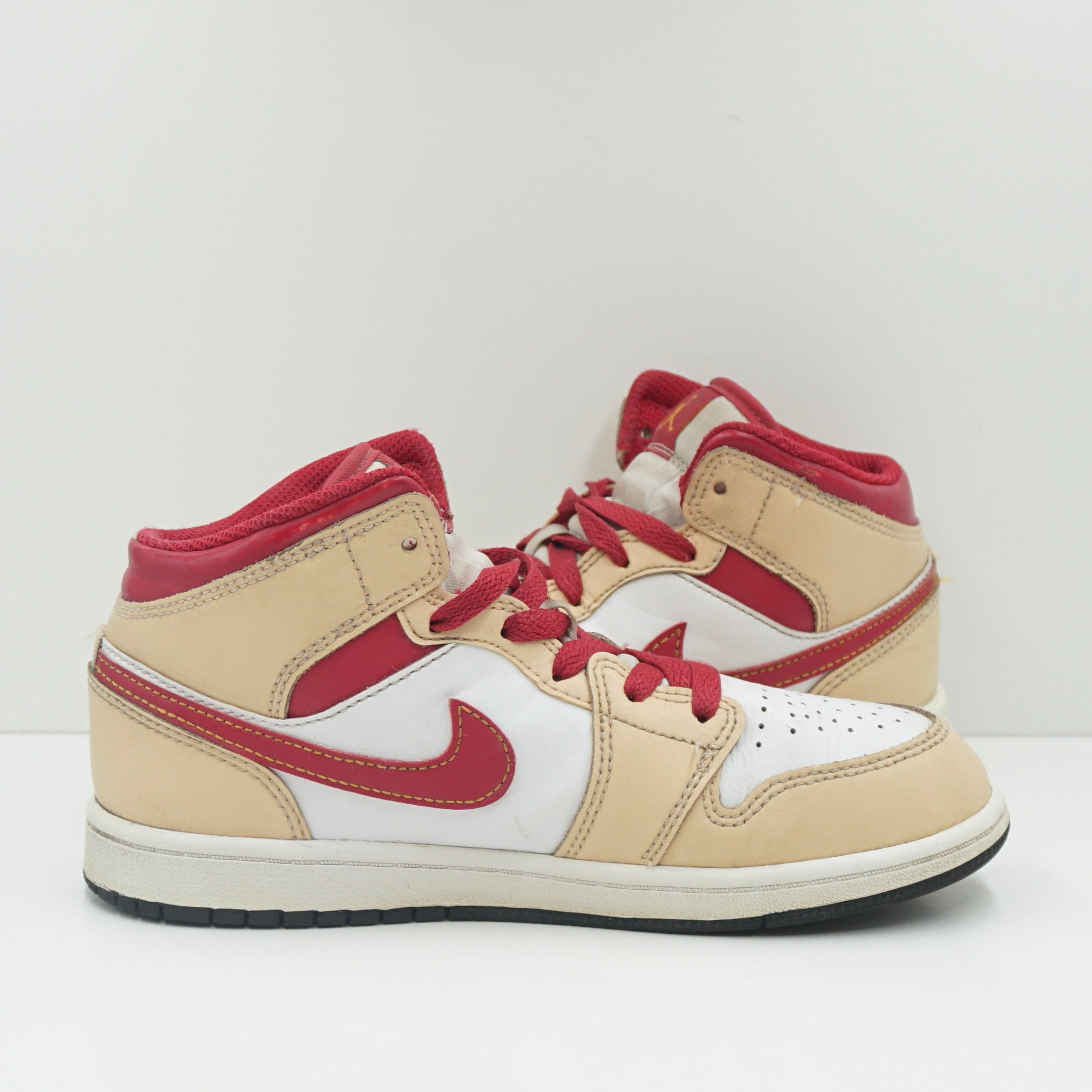 Jordan 1 Mid Light Curry Cardinal (PS)