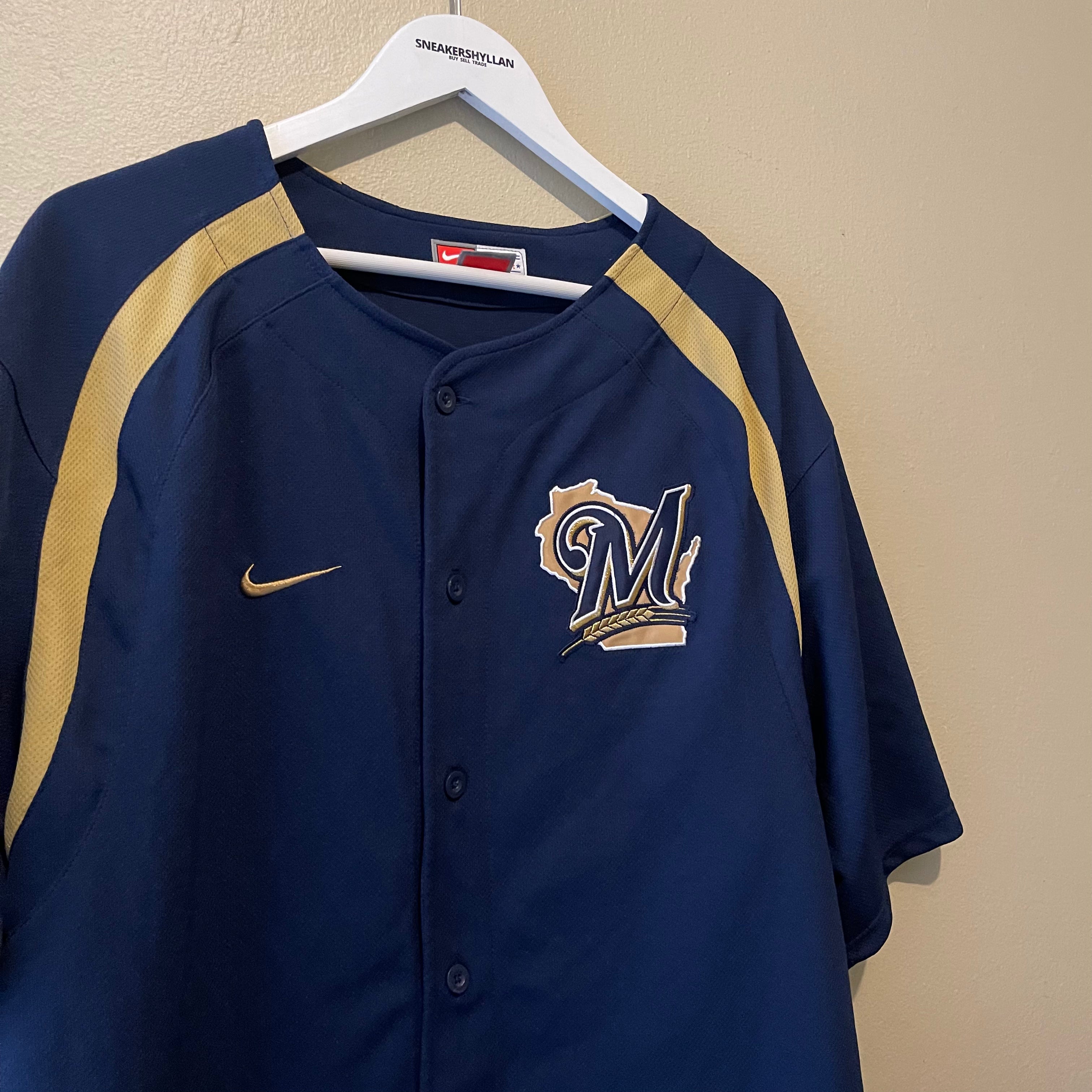 Nike Milwaukee Brewers Navy Baseball Jersey