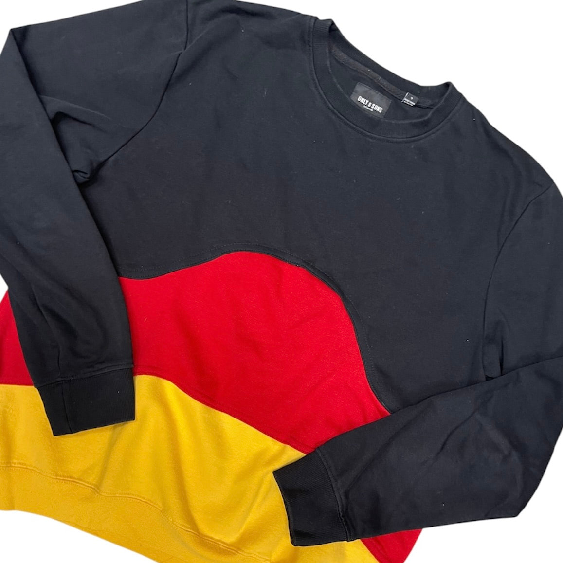 Nice Duds Reworked Black Red Yellow Sweatshirt