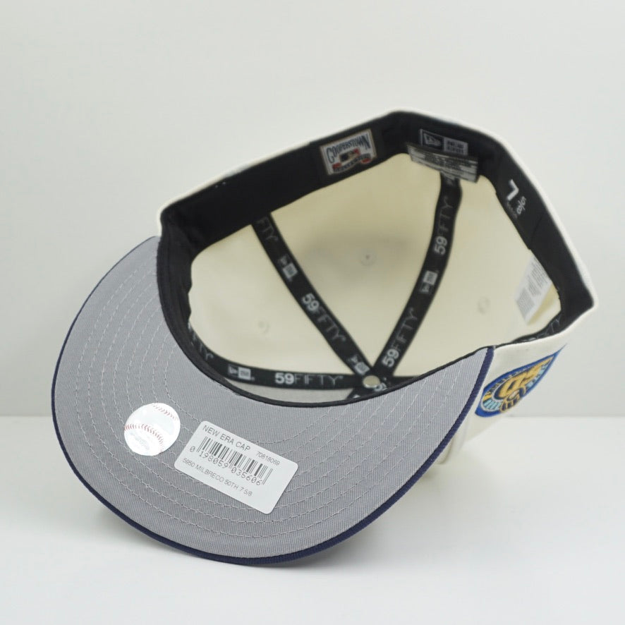 New Era Milwaukee Brewers Beige Navy Fitted Cap