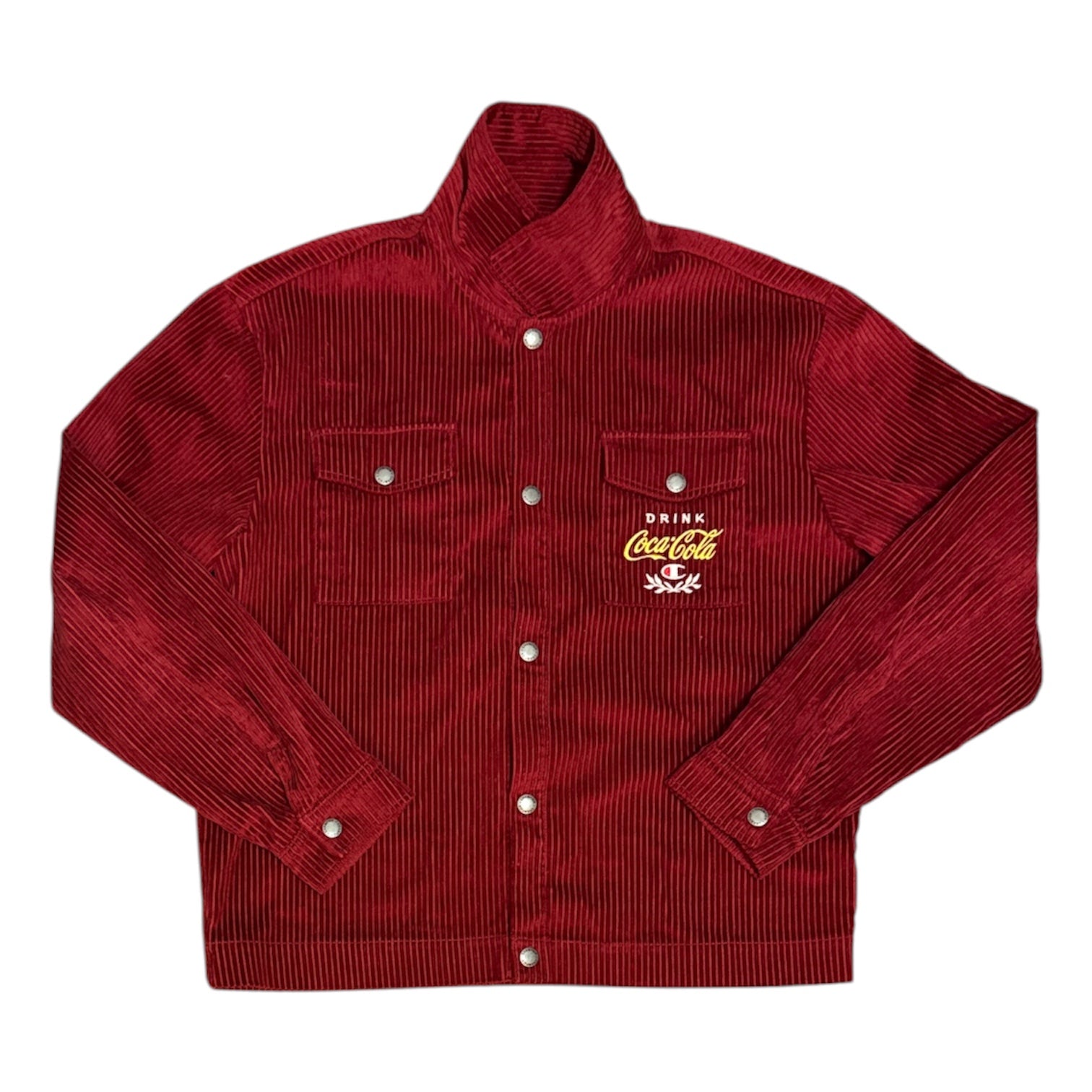 Champion Coca Cola Burgundy Corduroy Overshirt Jacket