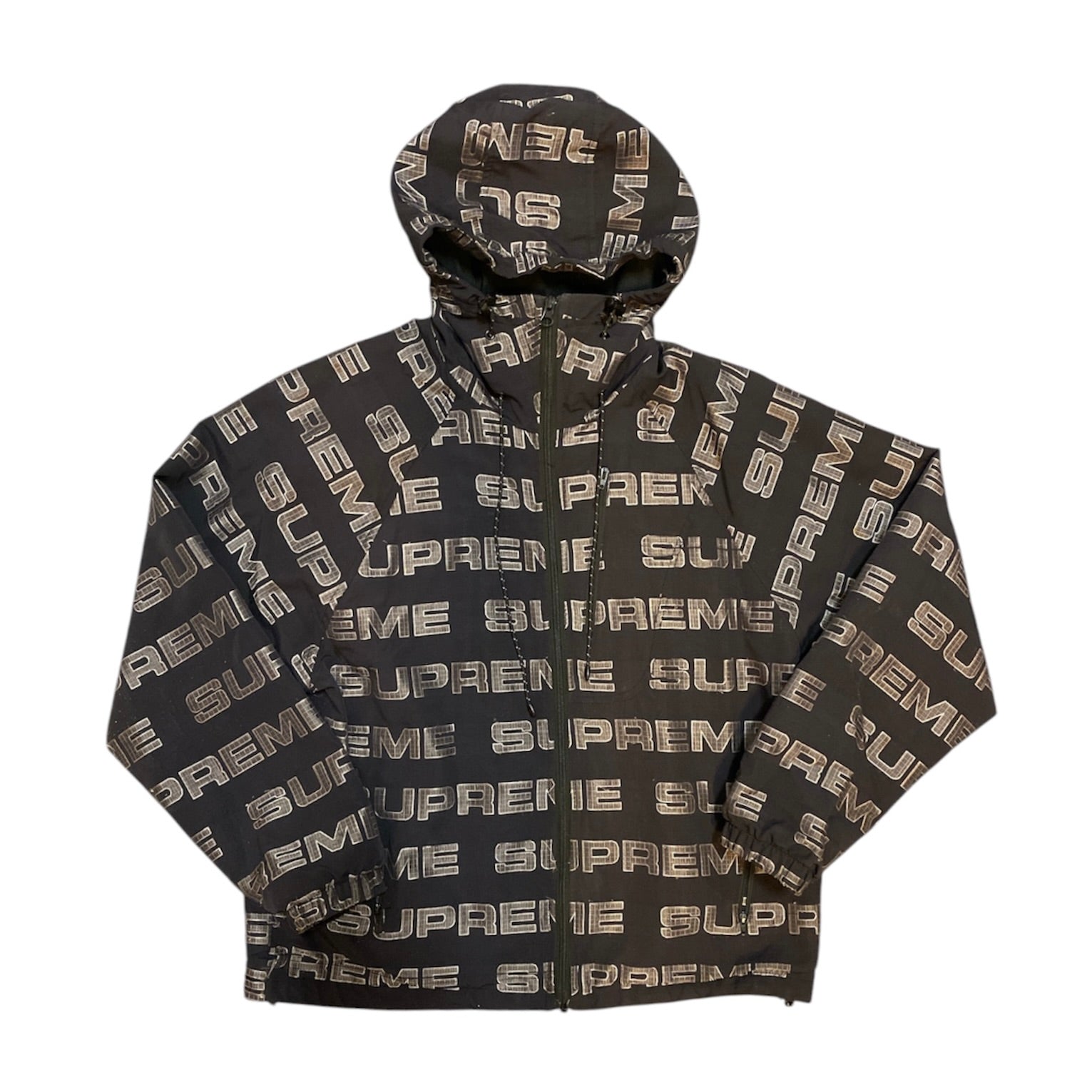 Supreme FW21 Logo Ripstop Hooded Track Jacket Black