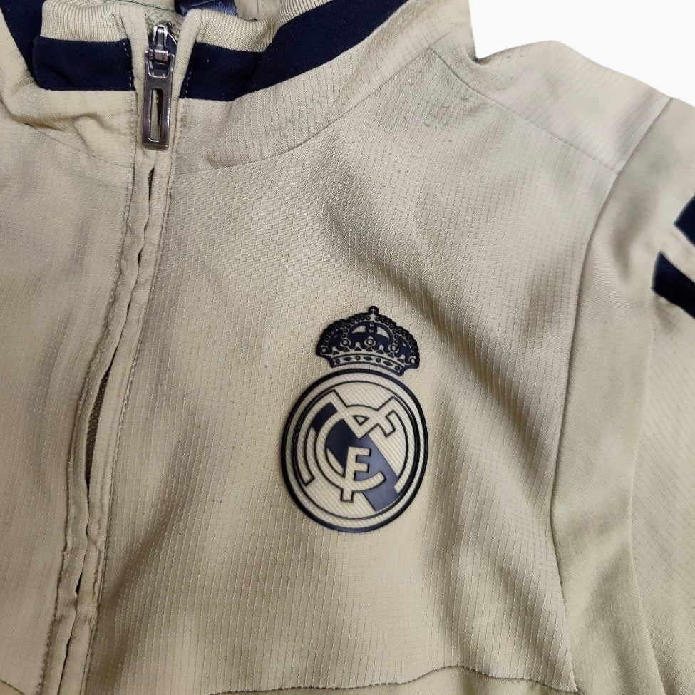 Adidas Real Madrid Beige Black Track Jacket (Youth)