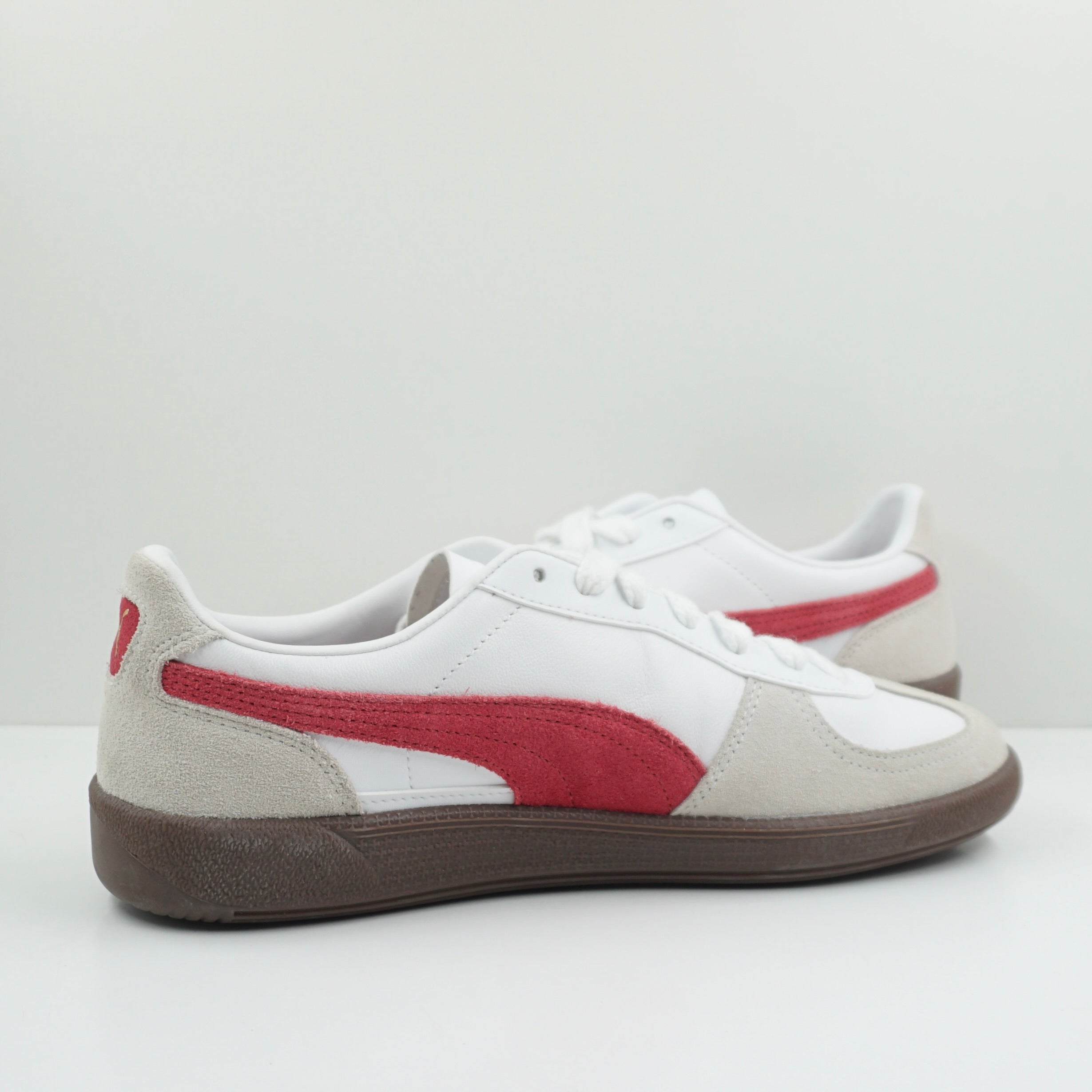 Puma Palermo Leather Puma White Vapor Gray Club Red