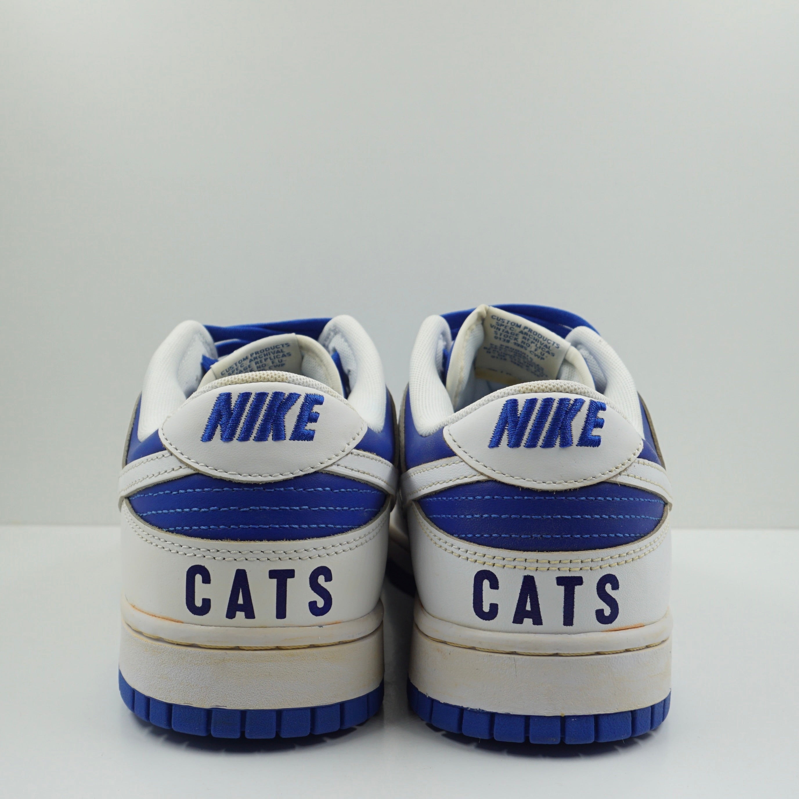 Nike Dunk Low Racer Blue White "CATS" Custom Painted