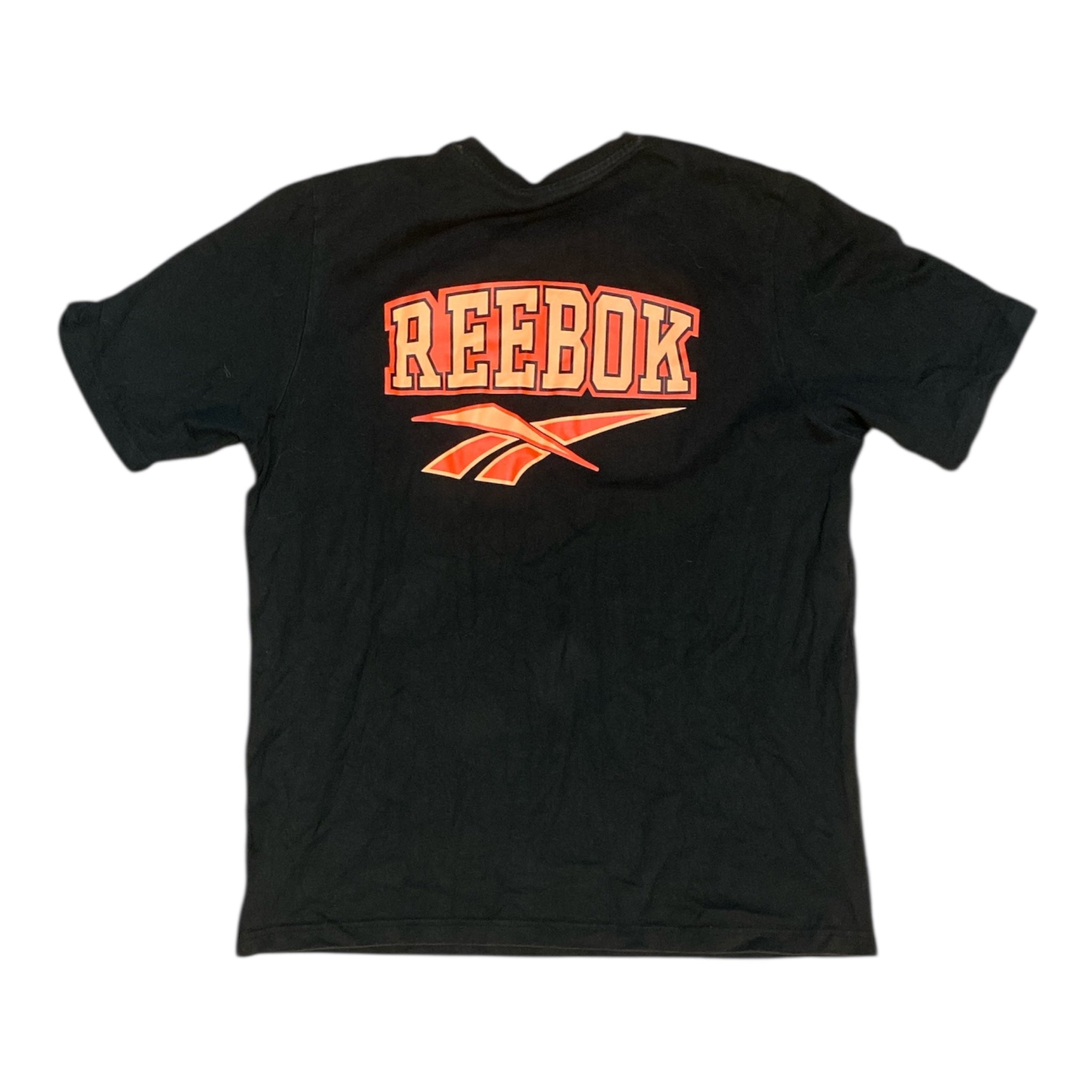 Reebok Heavyweight Orange Logo Black Tshirt