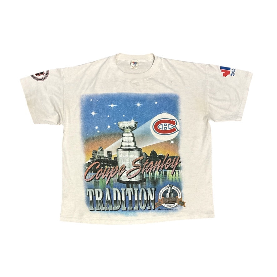 Vintage Montreal Canadiens Stanley Cup 1993 White Tshirt