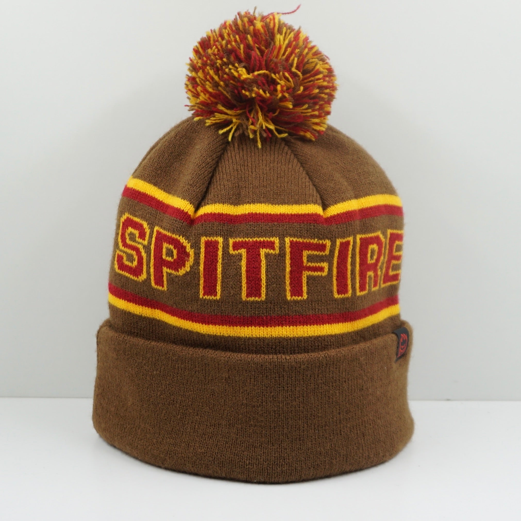 Spitfire Pom Brown Beanie