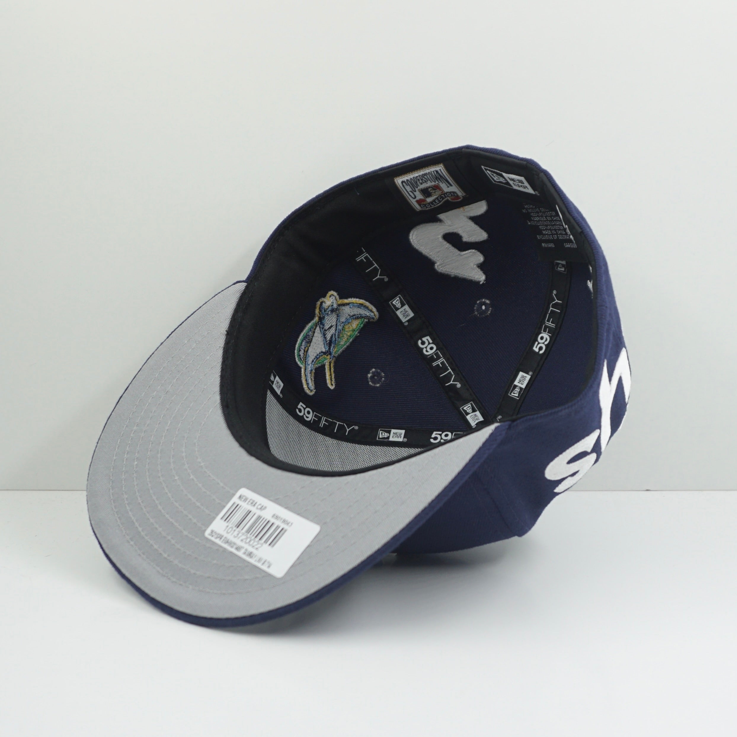 New Era Cooperstown Tampa Bay Rays Multi Logo Navy Fitted Cap