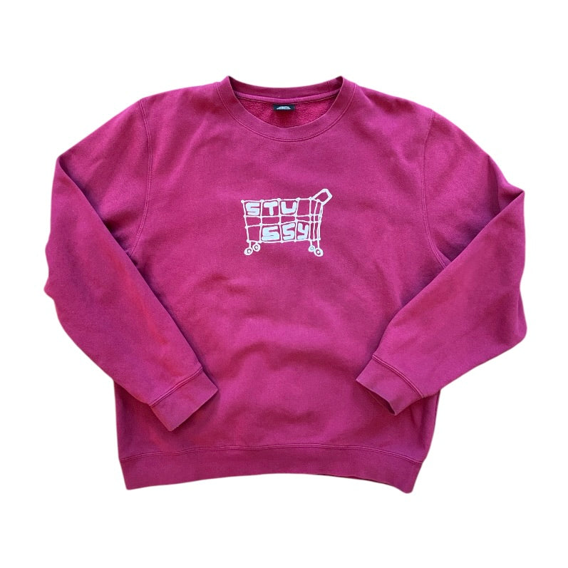 Stussy Shopping Cart Burgundy Crewneck Sweater